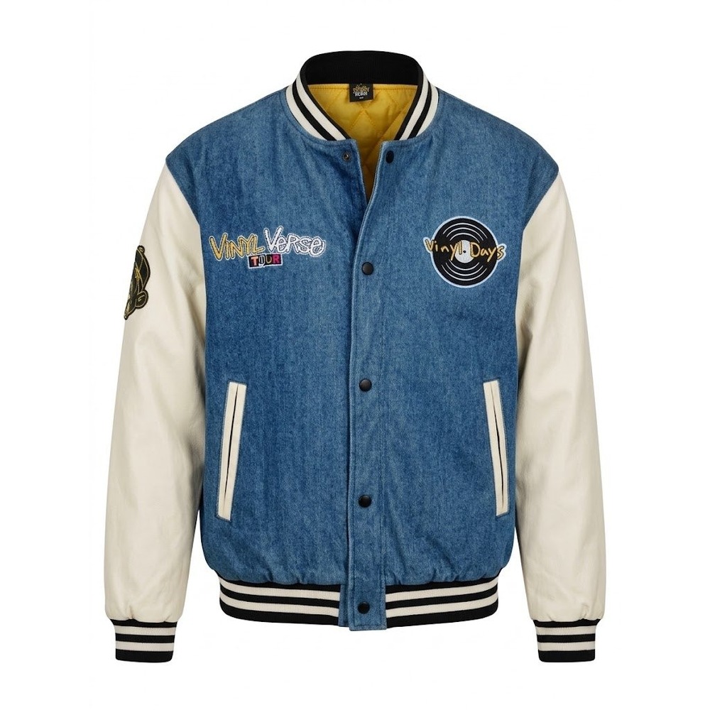 Goldset Merch Varsity Jacket Womens M Blue Vinyl Verse Tour Retro 90s Hip Hop